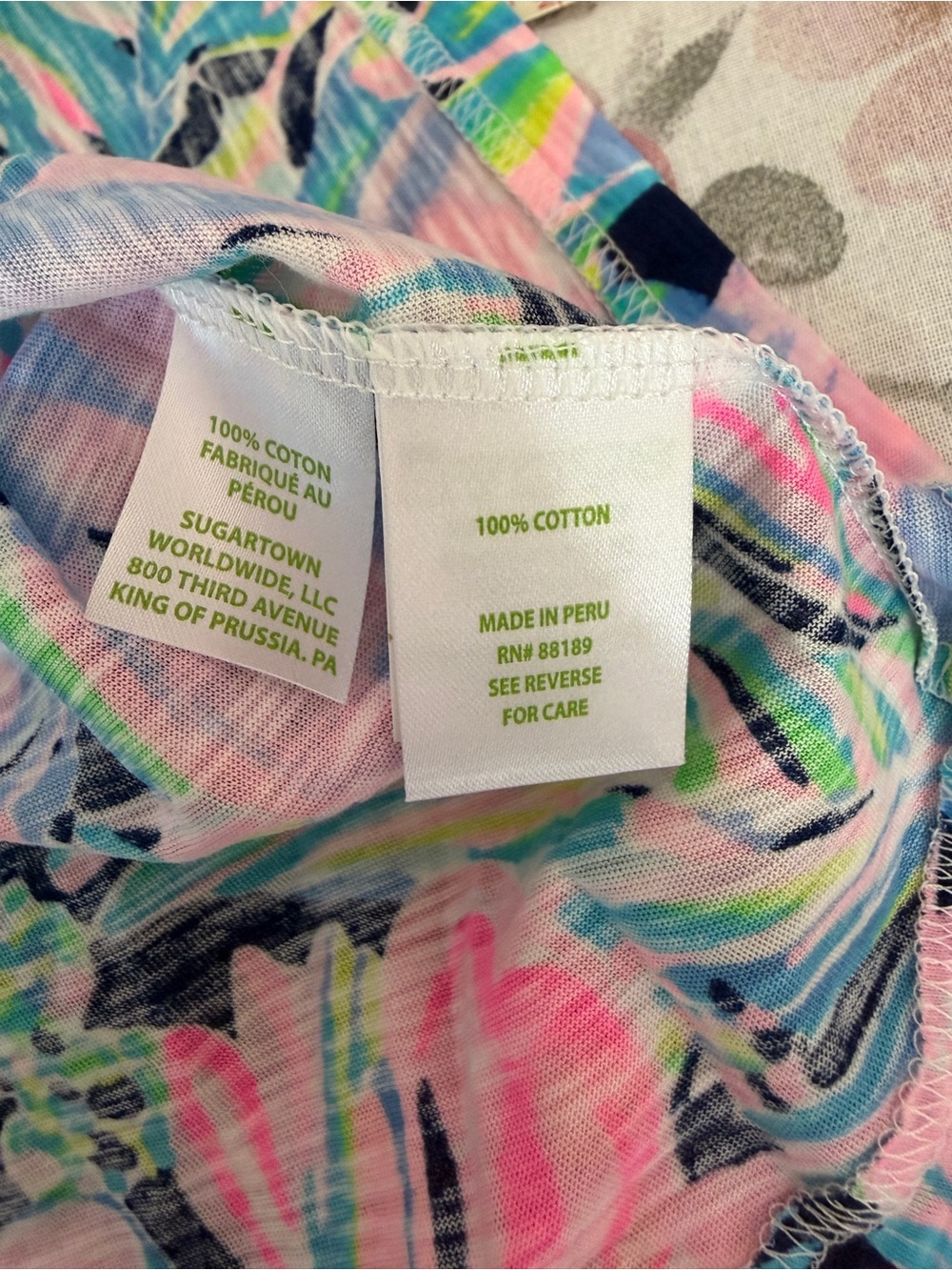 Lilly Pulitzer Long Sleeve Floral Tee in Pink & Teal - Picture 8 of 8